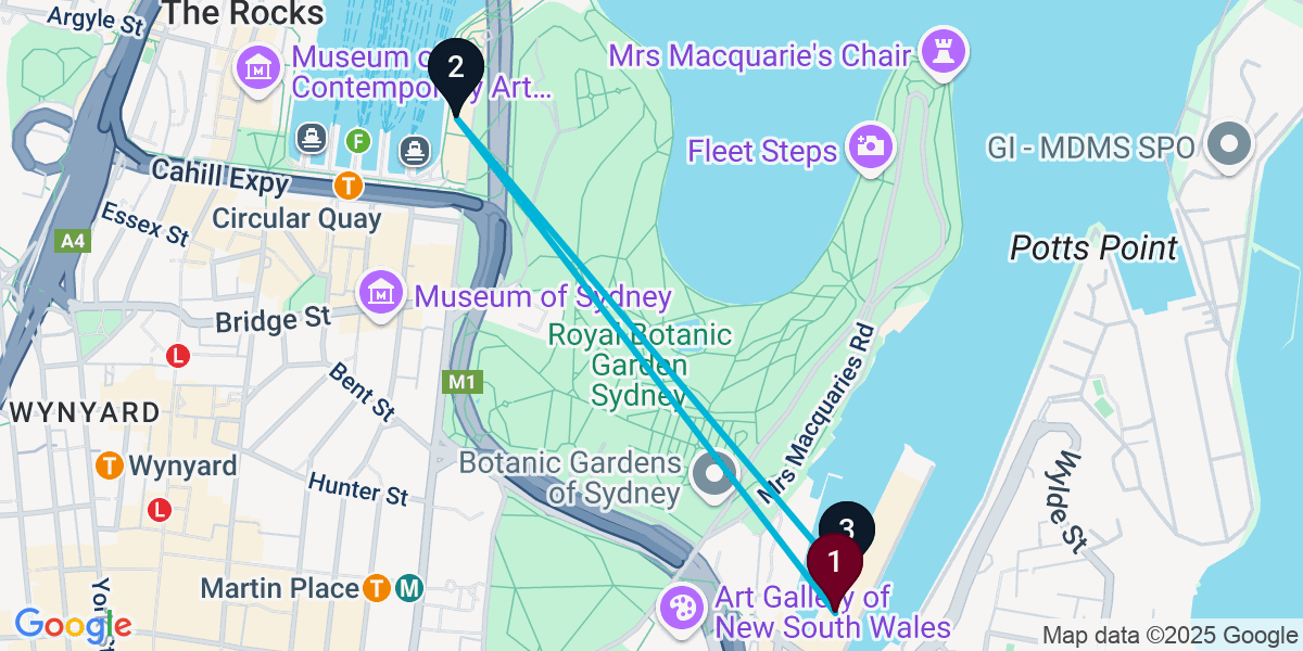 Map for 3-Stop Woolloomooloo Sports bar Bar Crawl
