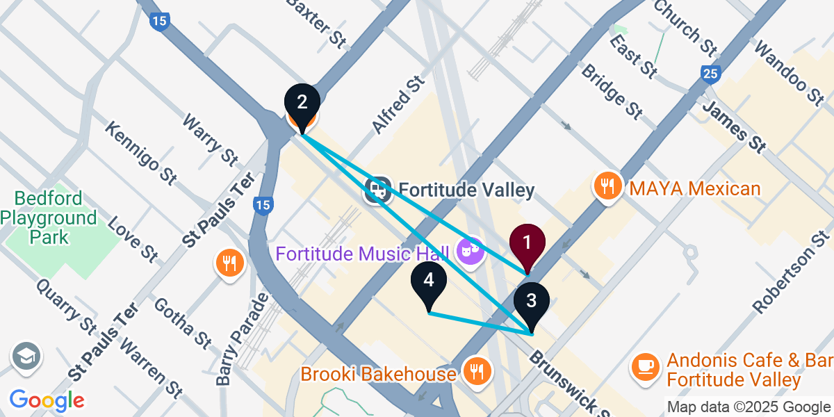 Map for Signature Fortitude Valley Bar Crawl