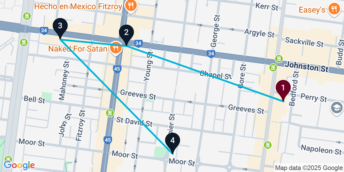 Map for Fitzroy Bar Crawl