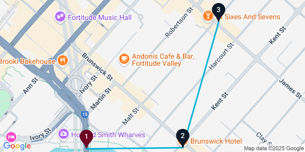 Map for Short New Farm City Pub Crawl