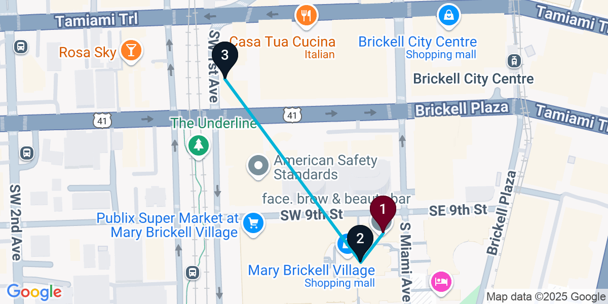 Map for Quick Miami Bar Crawl