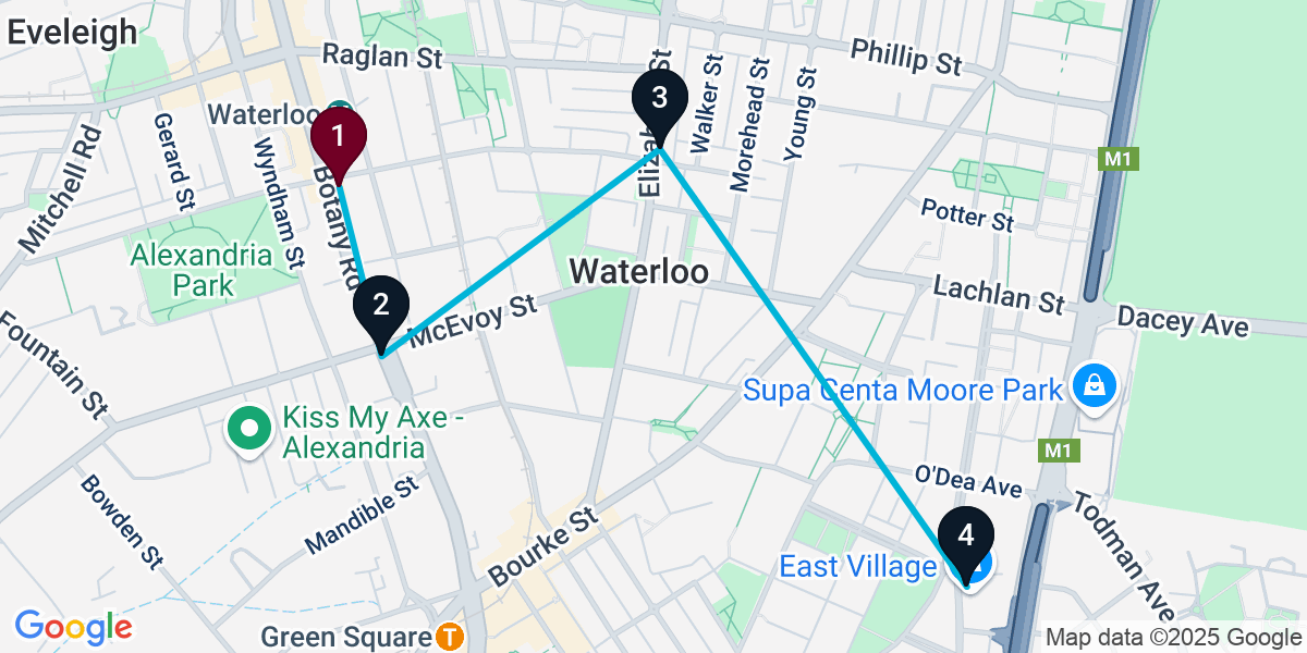 Map for 4-Stop Waterloo Pub Bar Crawl