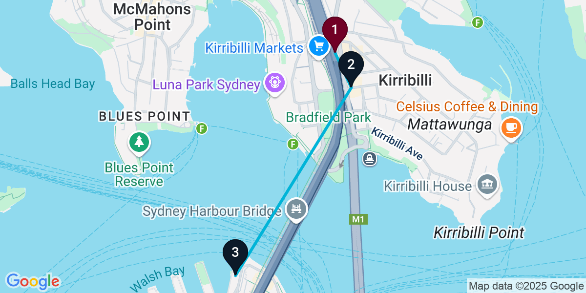 Map for 3-Stop Kirribilli Wine bar Bar Crawl