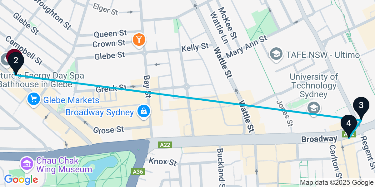 Map for 4-Stop Glebe Live music Bar Crawl