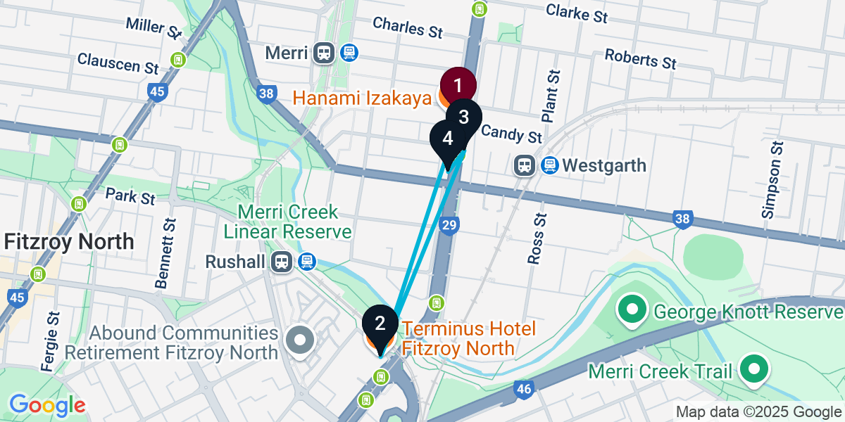 Map for Essential Northcote Bar Crawl