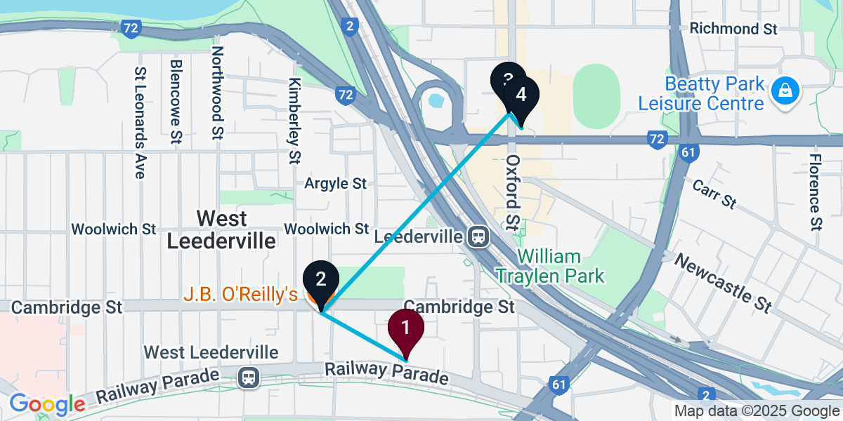 Map for 4-Stop West Leederville Live music Bar Crawl