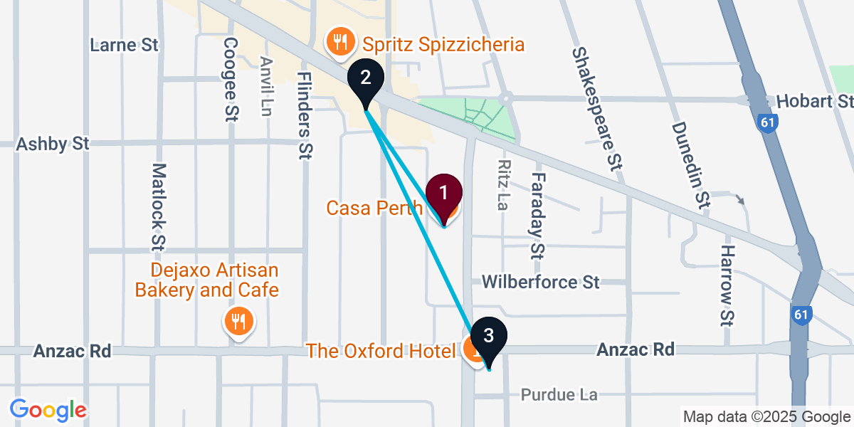 Map for 3-Stop Mount Hawthorn Pub Bar Crawl