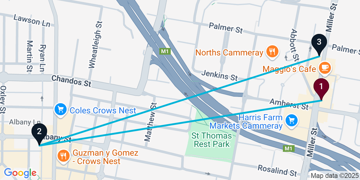 Map for 3-Stop Cammeray Wine bar Bar Crawl