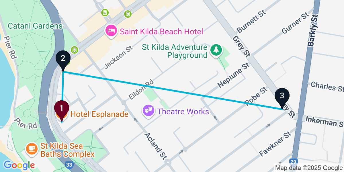 Map for Quick St Kilda Bar Crawl