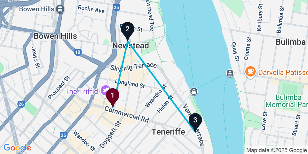Map for Newstead Bar Crawl