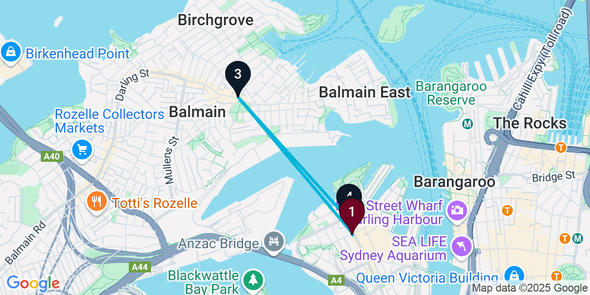 Map for 4-Stop Pyrmont Wine bar Bar Crawl