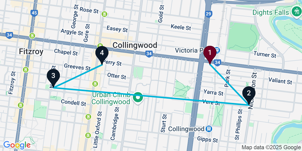 Map for Abbotsford Bar Crawl