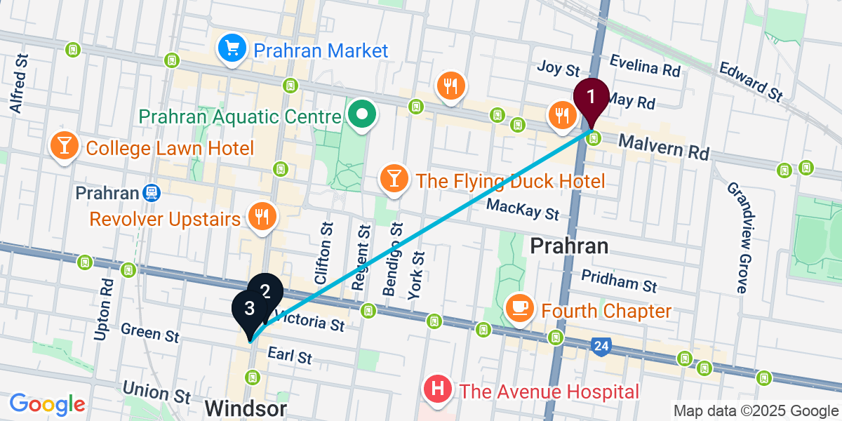 Map for Windsor Bar Crawl