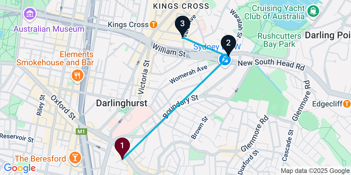 Map for 3-Stop Paddington Wine bar Bar Crawl