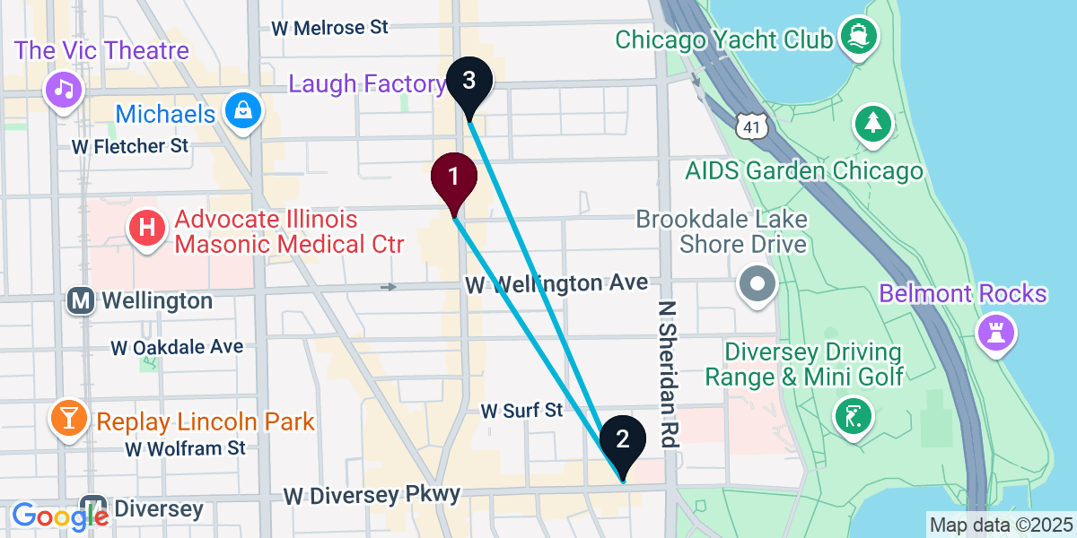 Map for Short Lake View East Pub Crawl