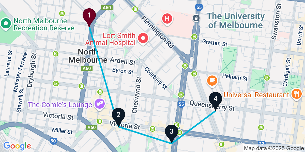 Map for Essential North West Melbourne Bar Crawl