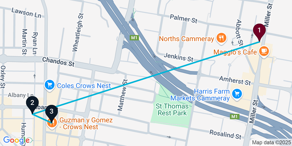 Map for 3-Stop Cammeray Wine bar Bar Crawl