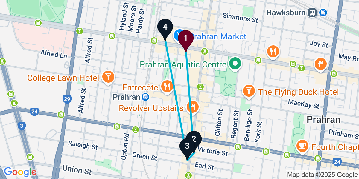 Map for Windsor Bar Crawl
