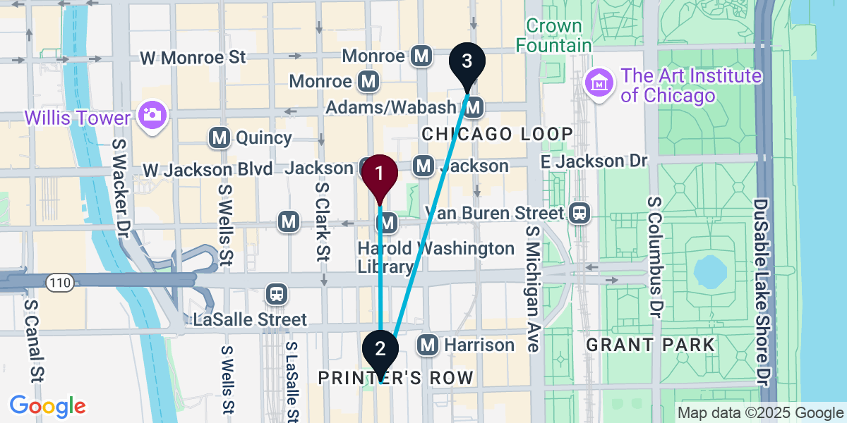 Map for Compact Chicago Loop Pub Crawl