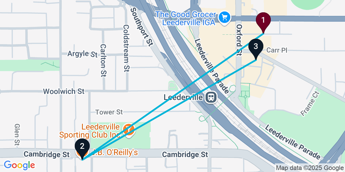 Map for 3-Stop Leederville Live music Bar Crawl