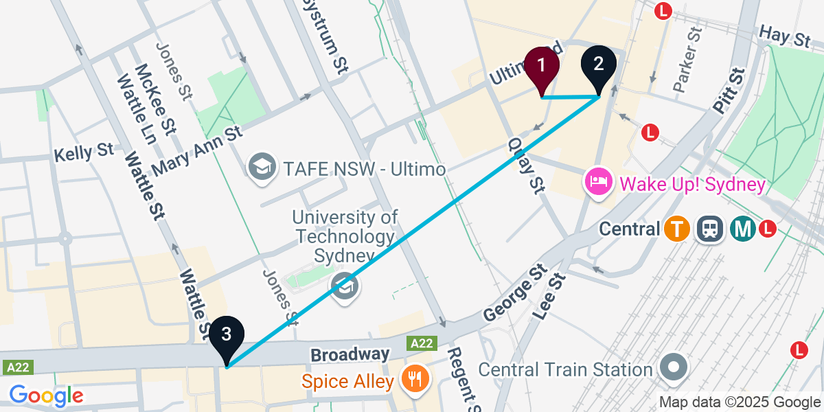 Map for 3-Stop Haymarket Pub Bar Crawl