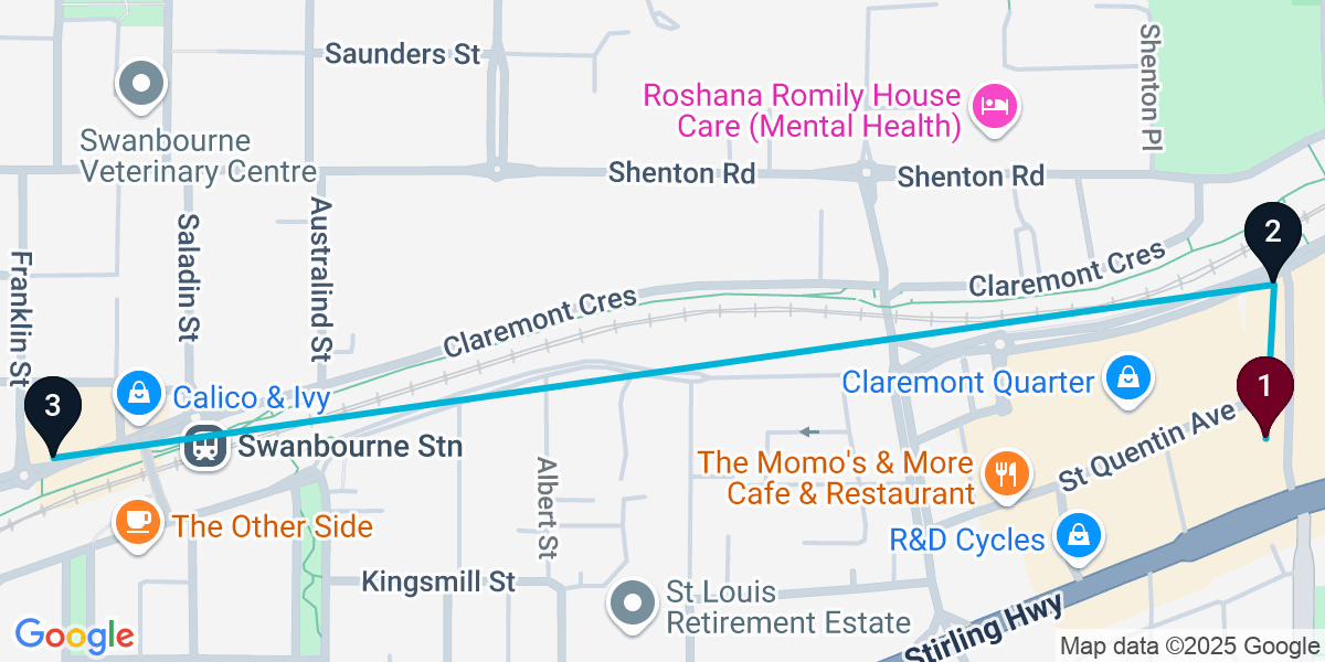 Map for Claremont Bar Crawl