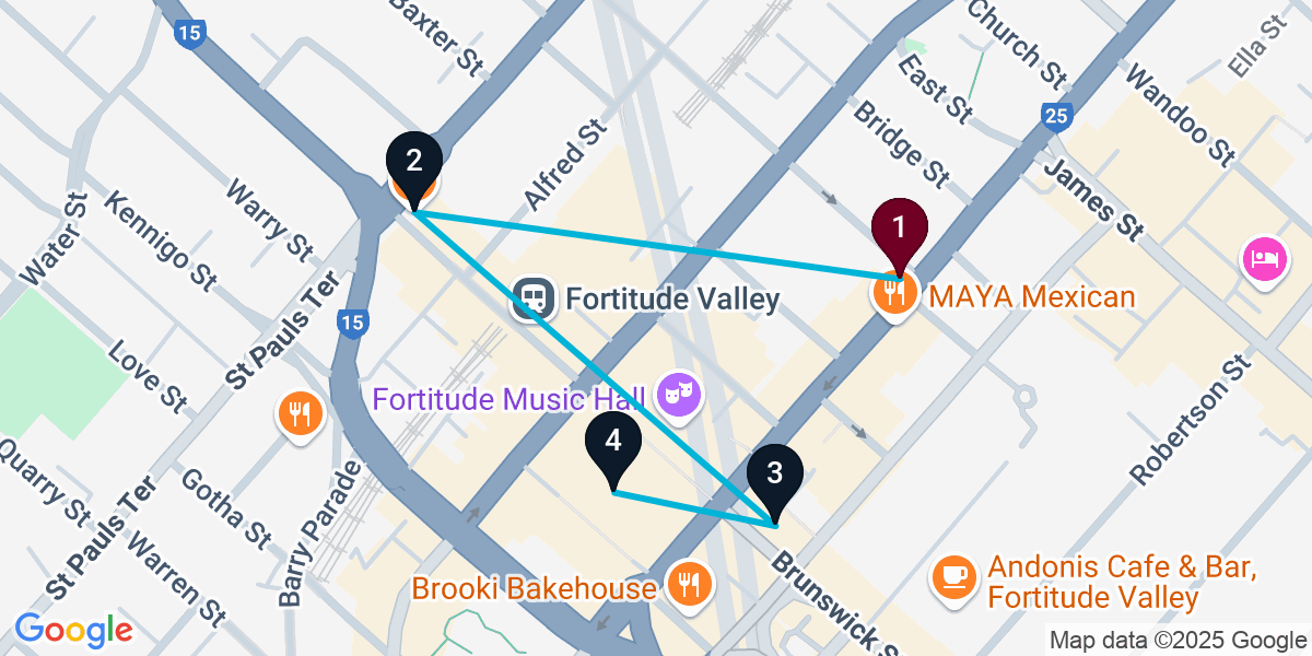 Map for Signature Fortitude Valley Bar Crawl