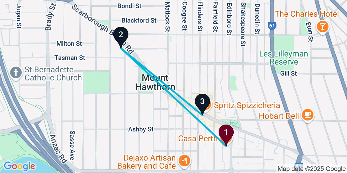 Map for 3-Stop Mount Hawthorn Wine bar Bar Crawl