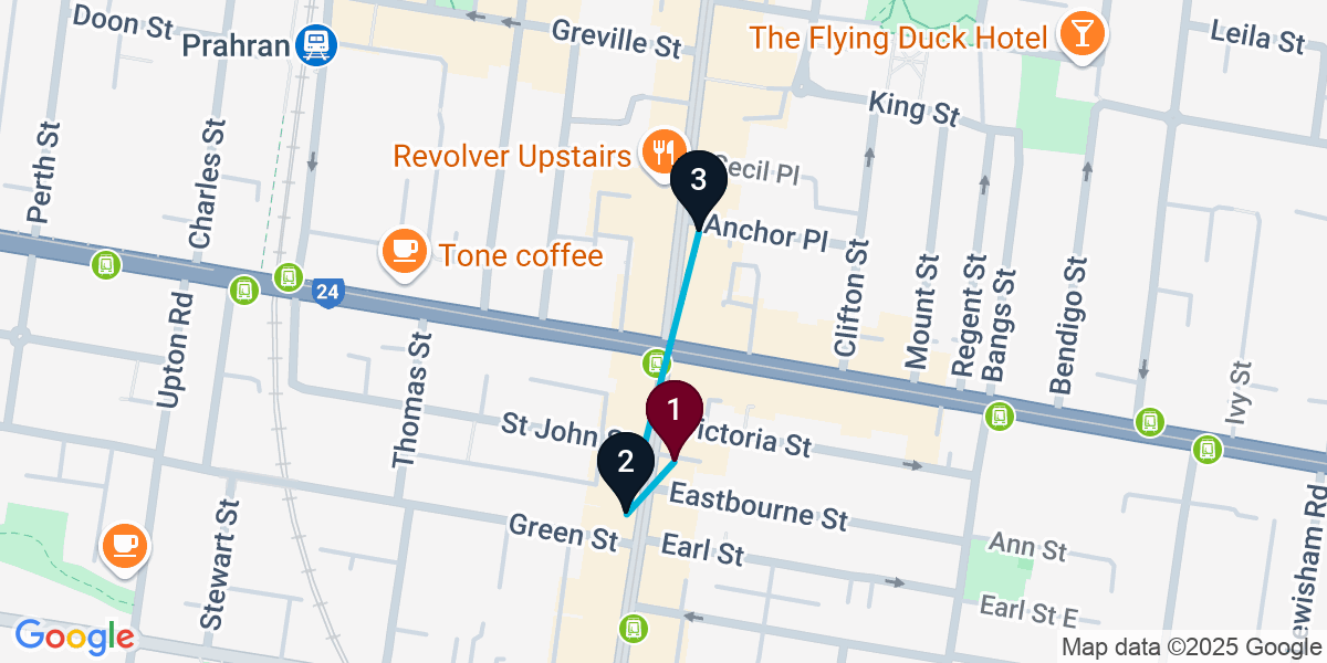 Map for Short Windsor Cocktail Bar Crawl