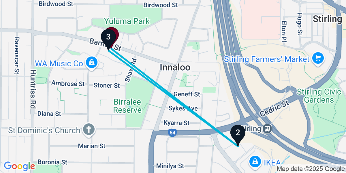 Map for Short Innaloo Bar Crawl