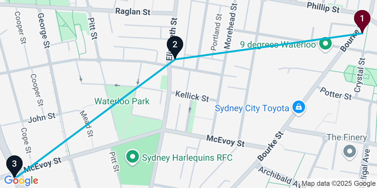 Map for 3-Stop Waterloo Pub Bar Crawl