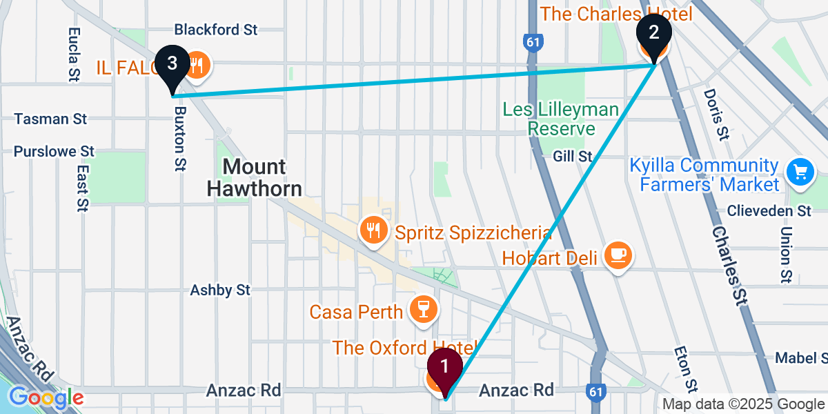 Map for 3-Stop Leederville Live music Bar Crawl