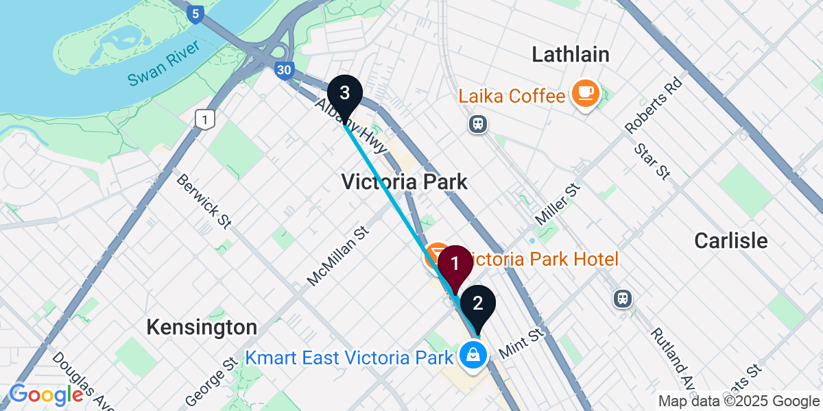 Map for 3-Stop Victoria Park Wine bar Bar Crawl