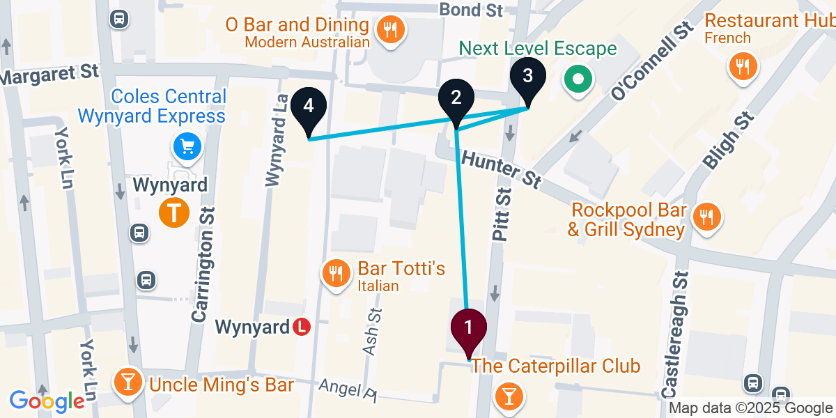 Map for Pub Bar Crawl in Sydney (4 Stops)