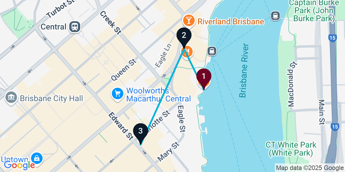 Map for Brisbane City Pub Crawl