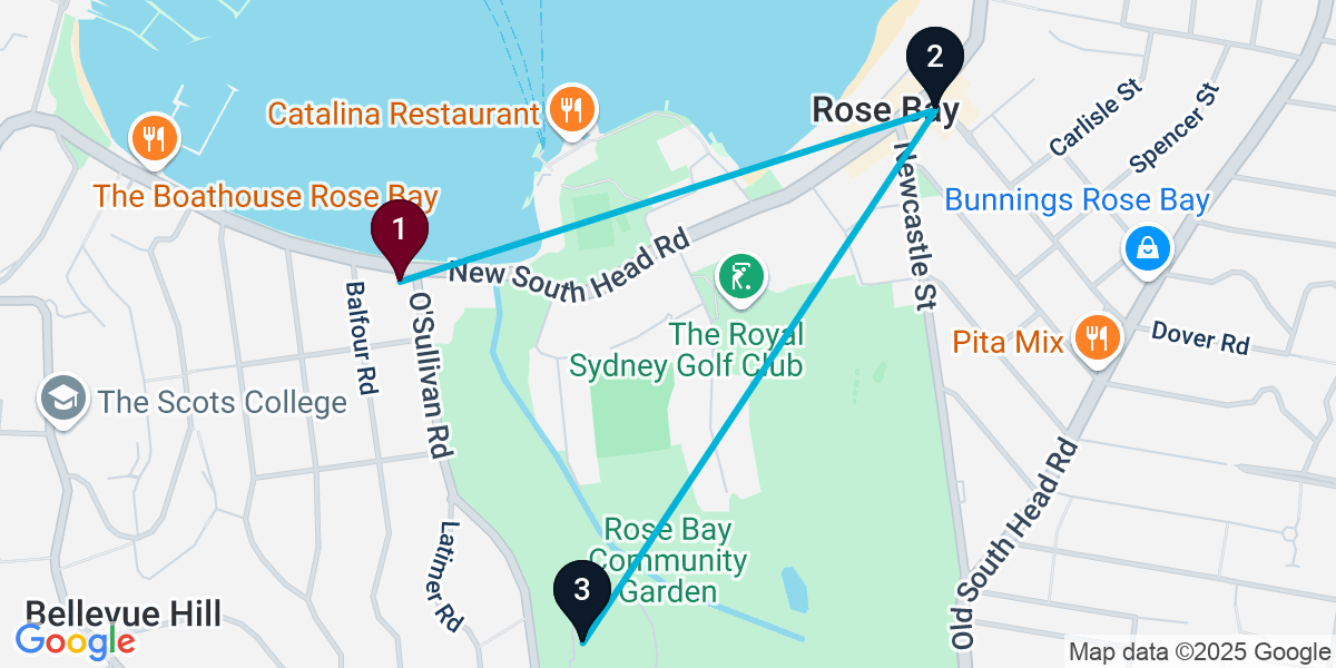 Map for 3-Stop Rose Bay Wine bar Bar Crawl