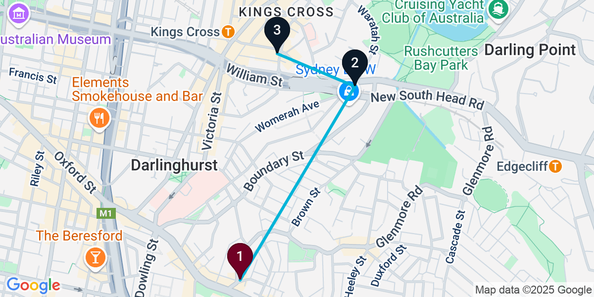 Map for 3-Stop Paddington Wine bar Bar Crawl
