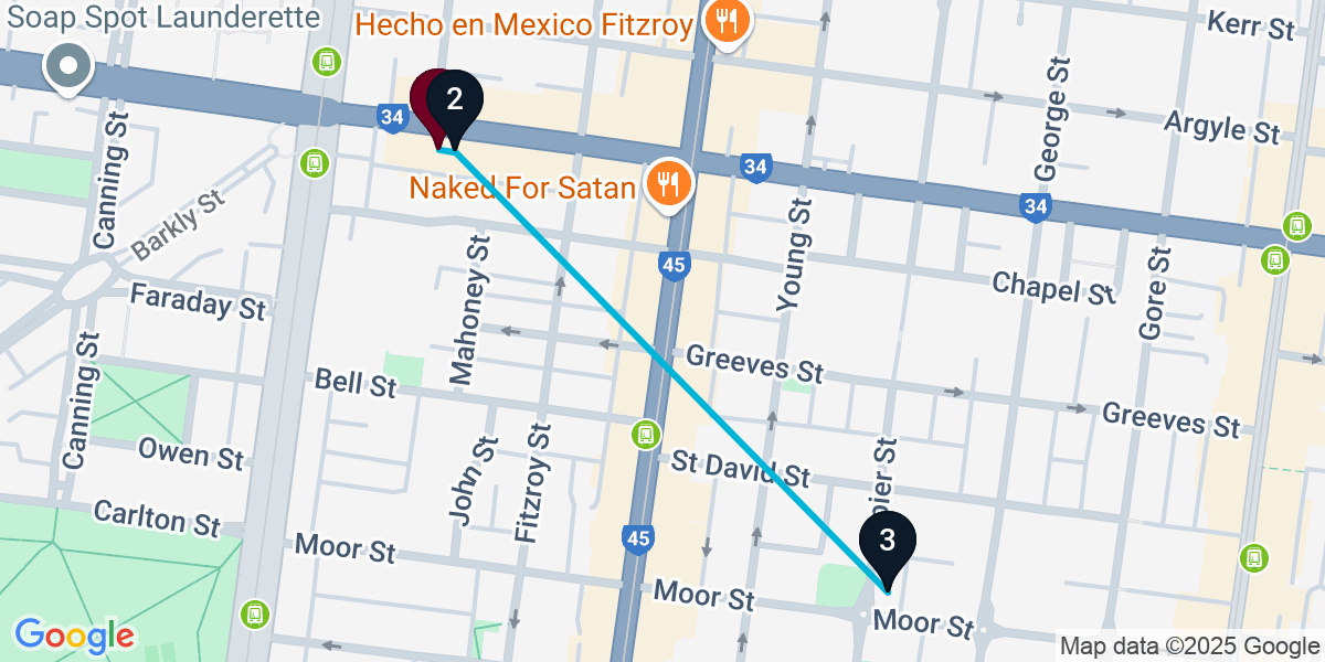 Map for Fitzroy Pub Crawl