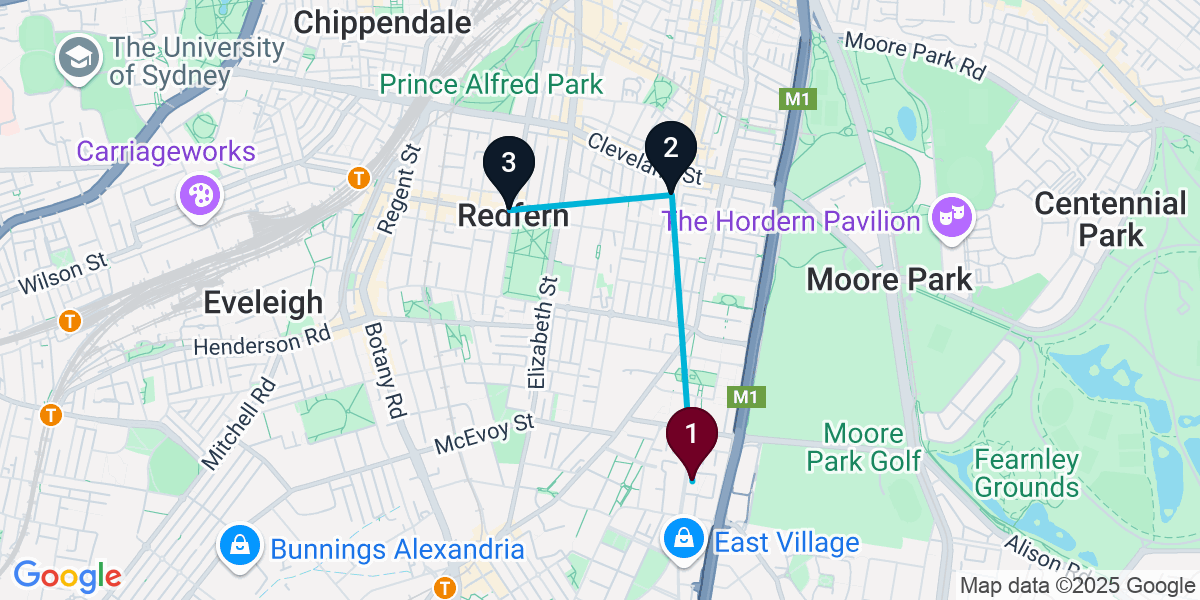 Map for 3-Stop Waterloo Bar Crawl