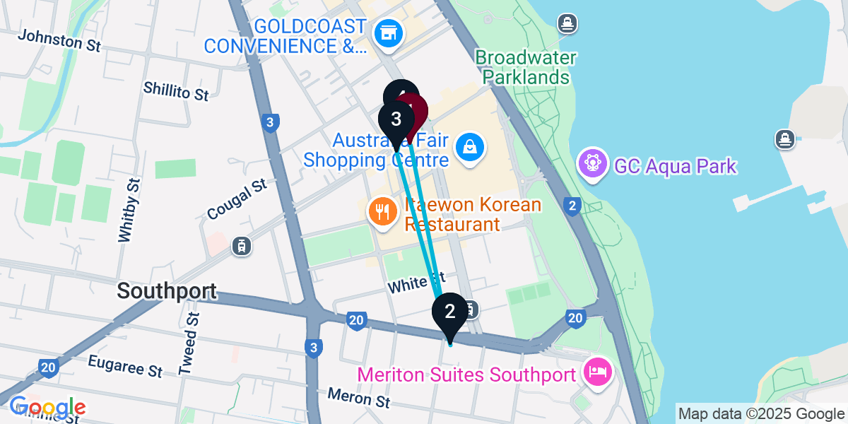 Map for Essential Southport Cocktail Bar Crawl