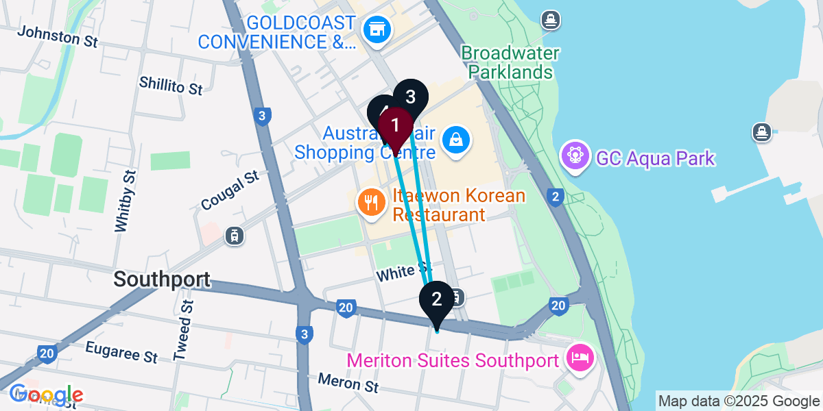 Map for Curated Southport Cocktail Bar Crawl