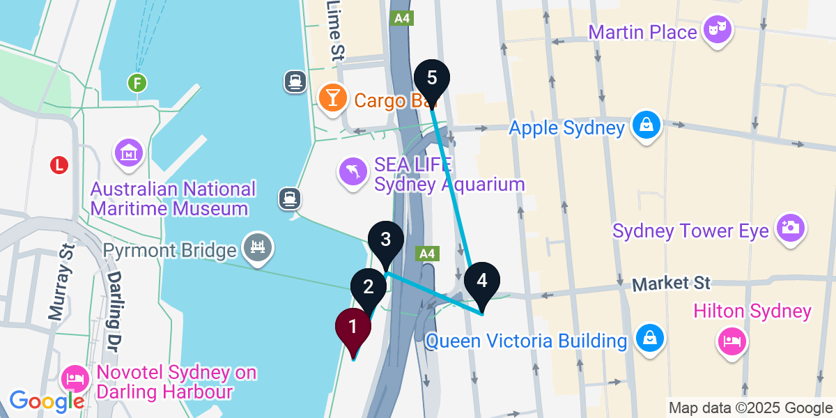 Map for Pub Bar Crawl in Sydney (5 Stops)