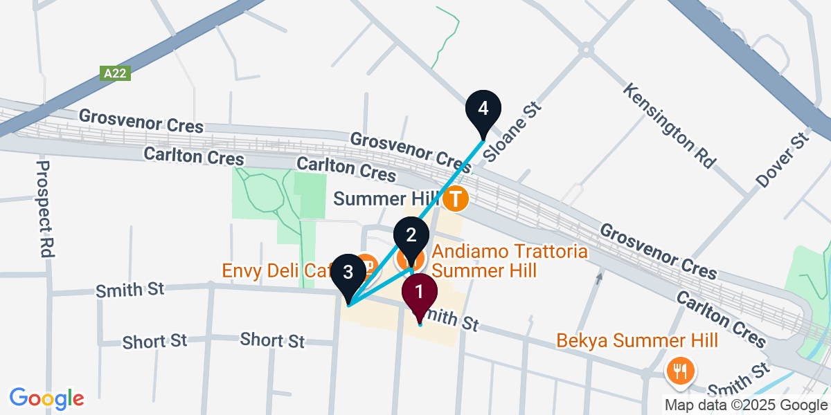 Map for 4-Stop Summer Hill Wine bar Bar Crawl