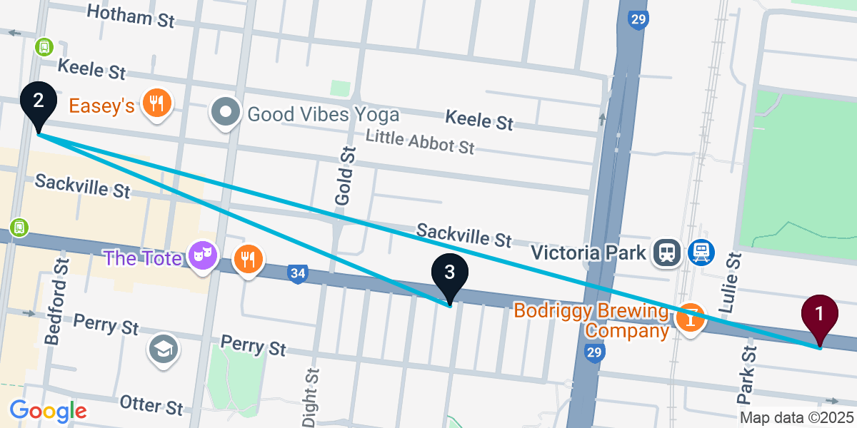 Map for Collingwood Cocktail Bar Crawl