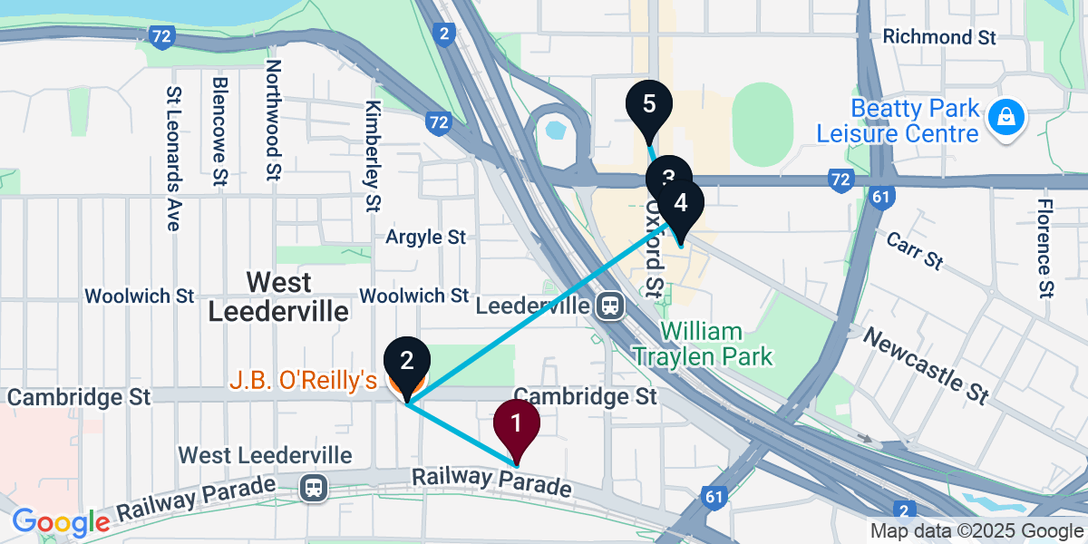 Map for 5-Stop West Leederville Live music Bar Crawl
