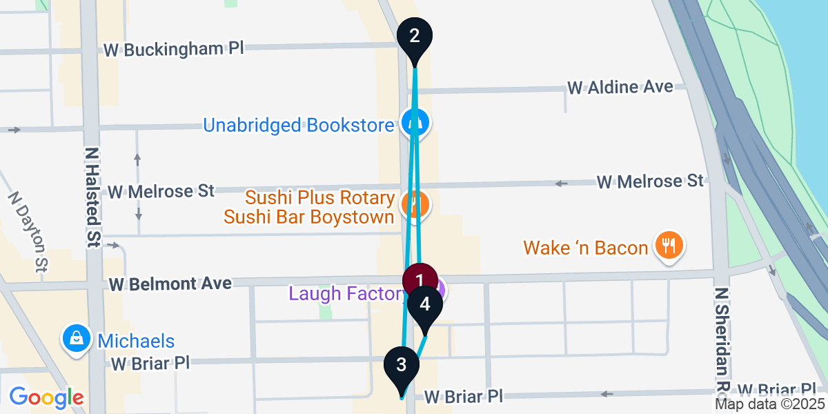Map for Signature Lake View East Cocktail Bar Crawl