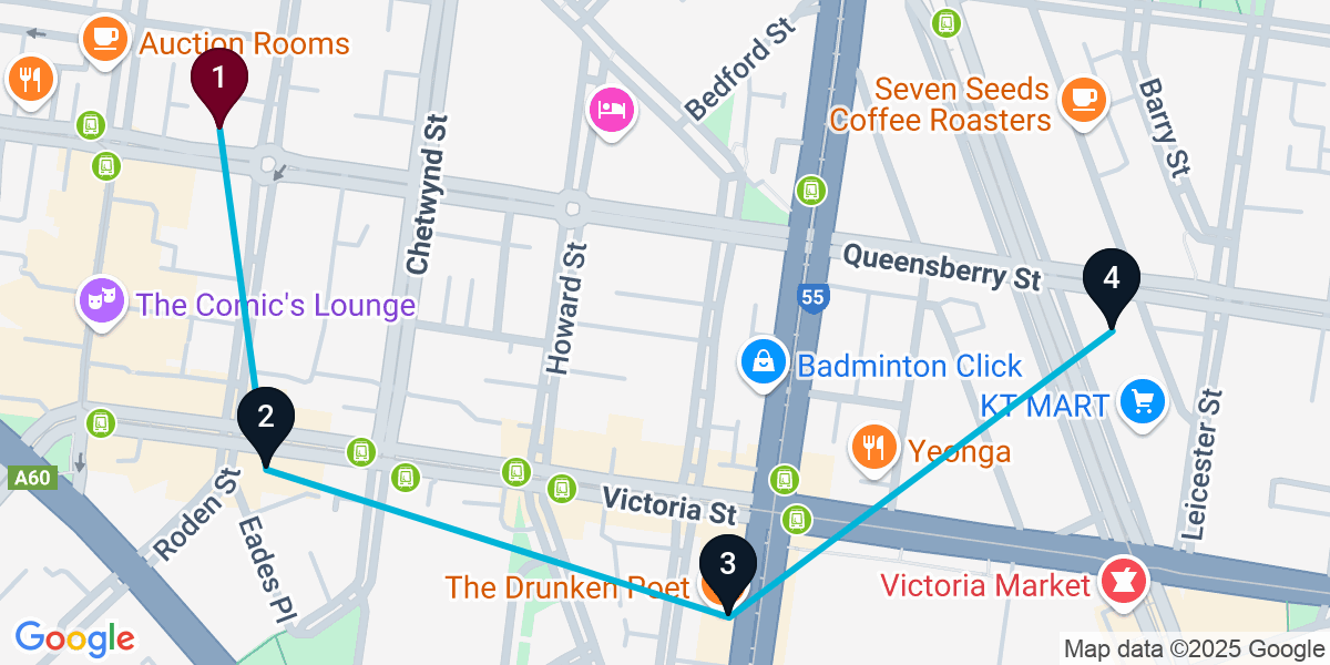 Map for Curated North West Melbourne Bar Crawl