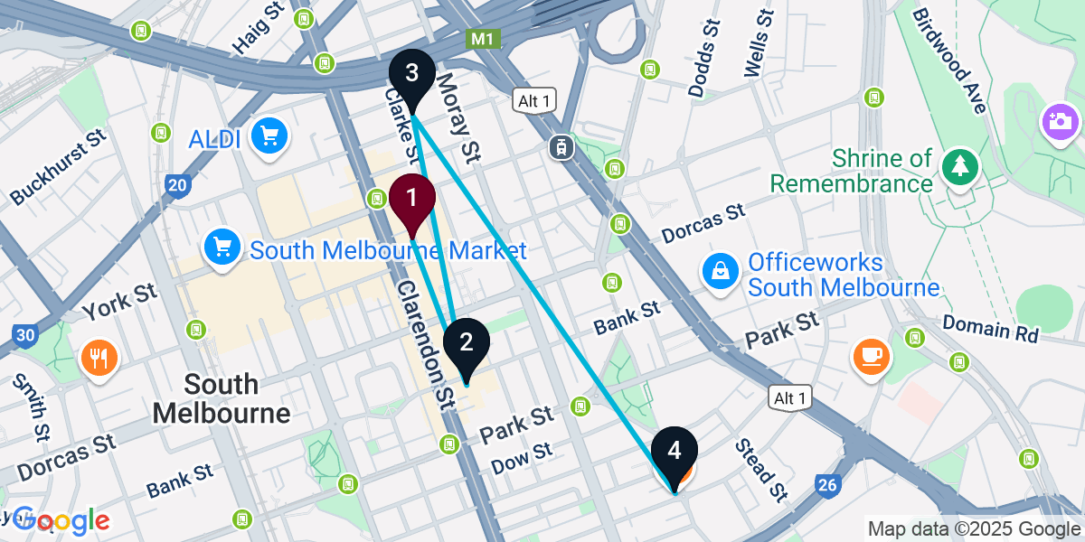 Map for Signature South Melbourne Bar Crawl