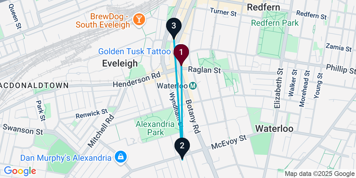 Map for 3-Stop Waterloo Brewery Bar Crawl