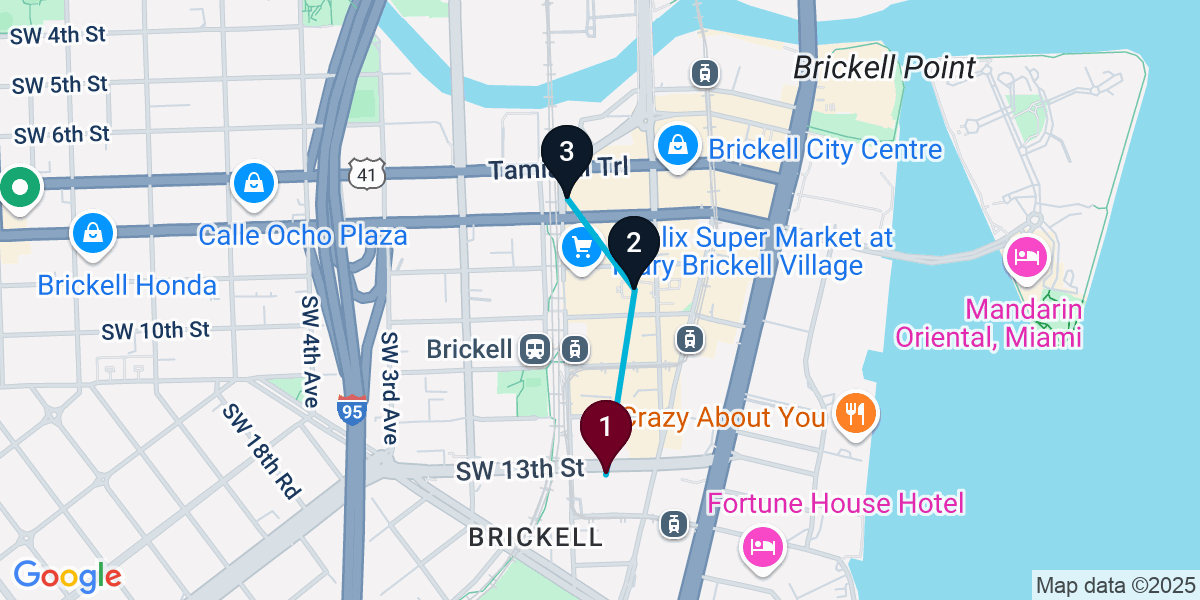 Map for Short Miami Bar Crawl